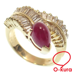 【中古】 ルビー ダイヤモンド リング レディース K18YG 13号 R1.80ct/D1.58ct 8.9g 18金 750 イエローゴールド 指輪